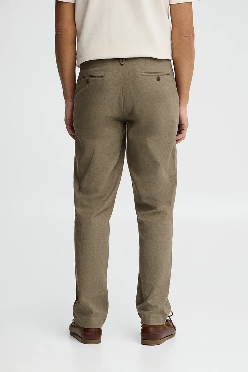 Khaki cotton-linen trousers Belami with regular fit and Polo Club logo - Image 5