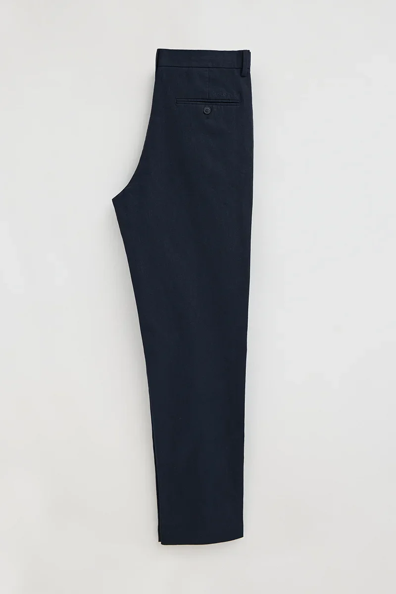 Navy-blue cotton-linen trousers Belami with regular fit and Polo Club logo - Image 9