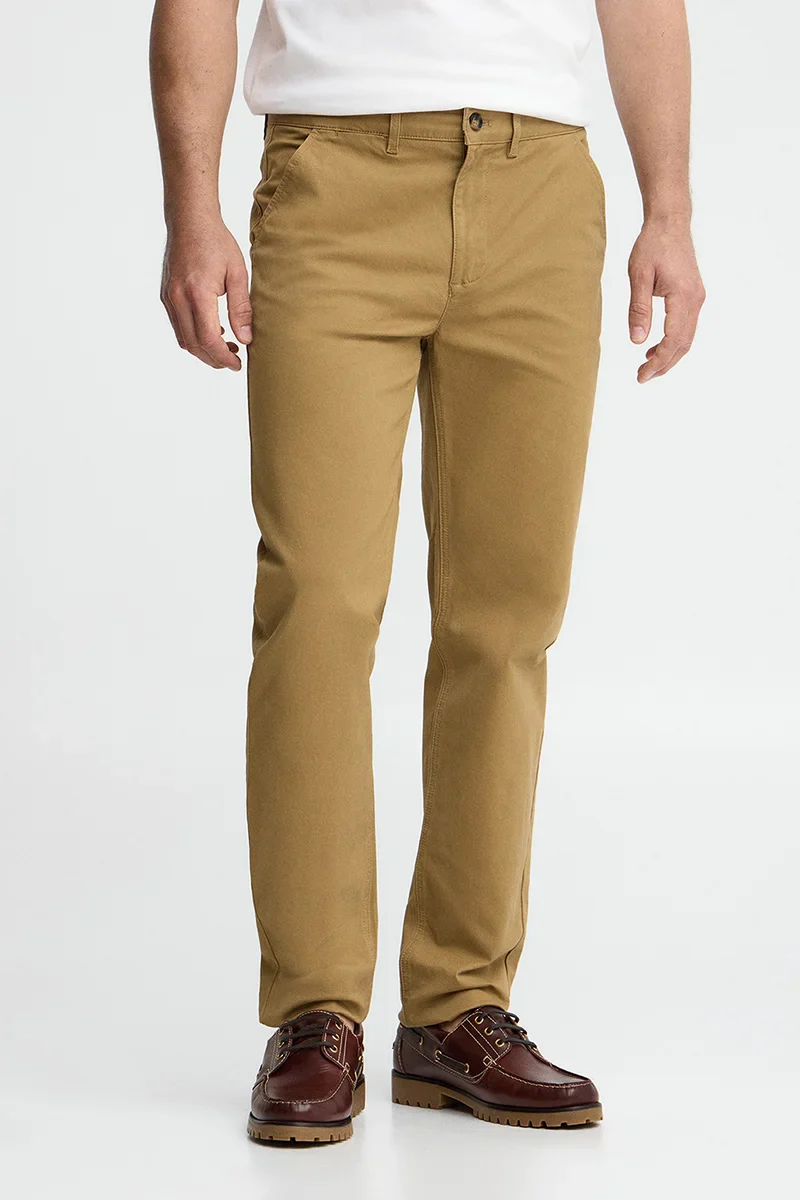 Camel slim-fit chinos with Polo Club logo - Image 2