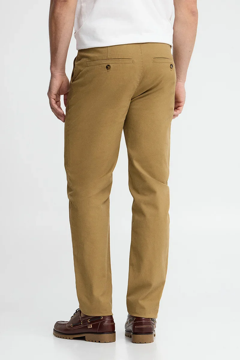 Camel slim-fit chinos with Polo Club logo - Image 5