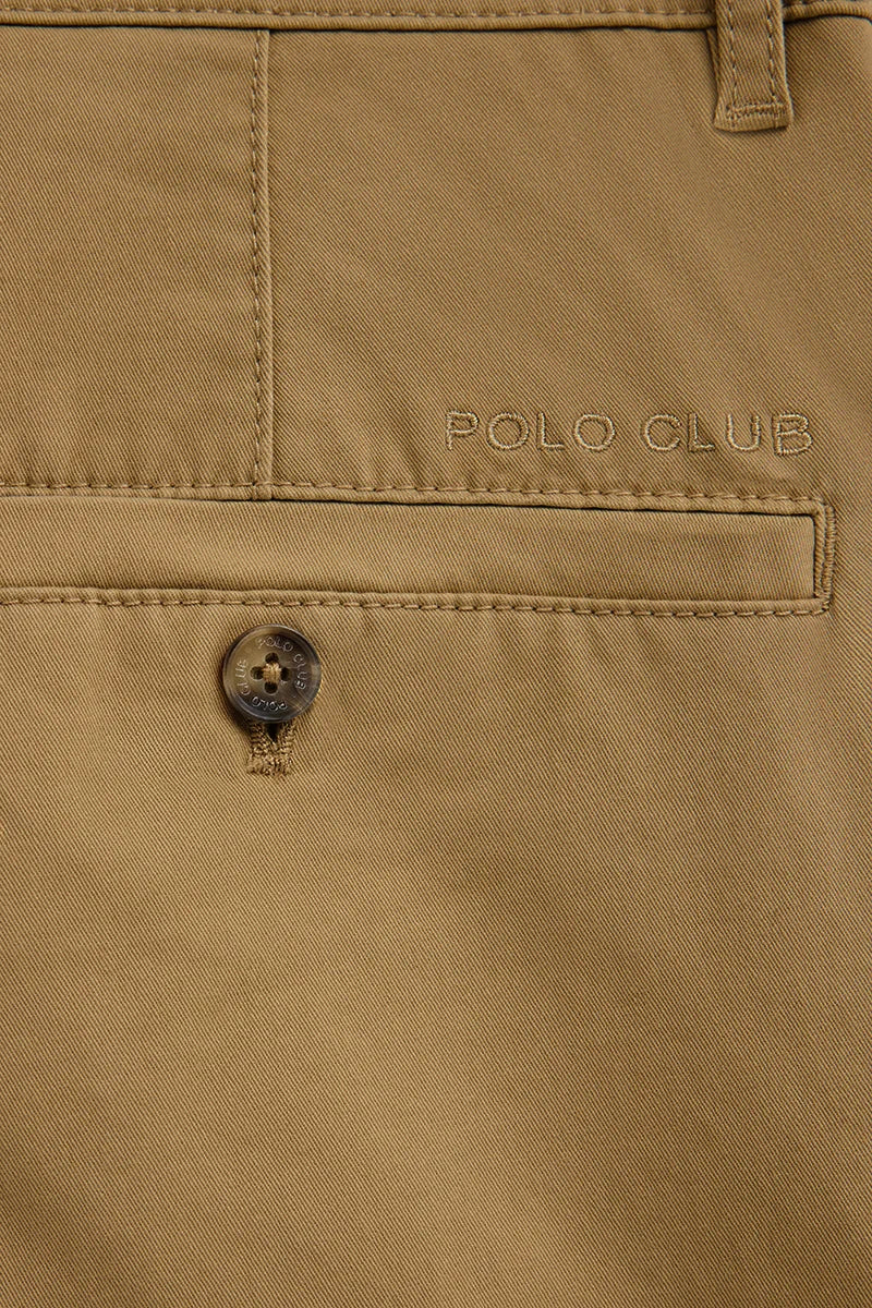 Camel slim-fit chinos with Polo Club logo - Image 9