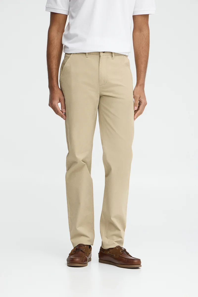 Cream slim-fit chinos with Polo Club logo - Image 2