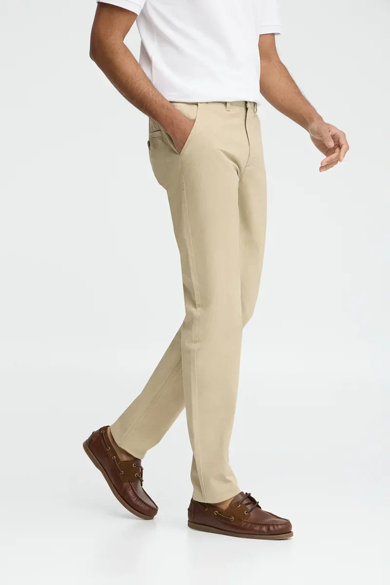 Cream slim-fit chinos with Polo Club logo - Image 3