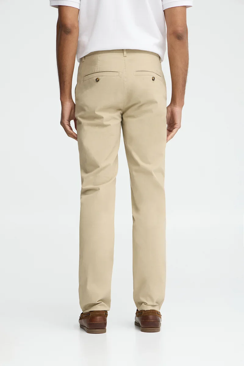 Cream slim-fit chinos with Polo Club logo - Image 5