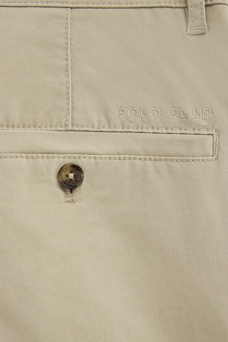 Cream slim-fit chinos with Polo Club logo - Image 9