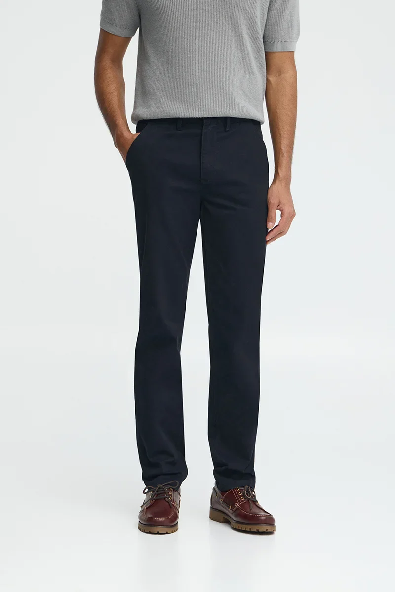 Navy-blue slim-fit chinos with Polo Club logo - Image 2