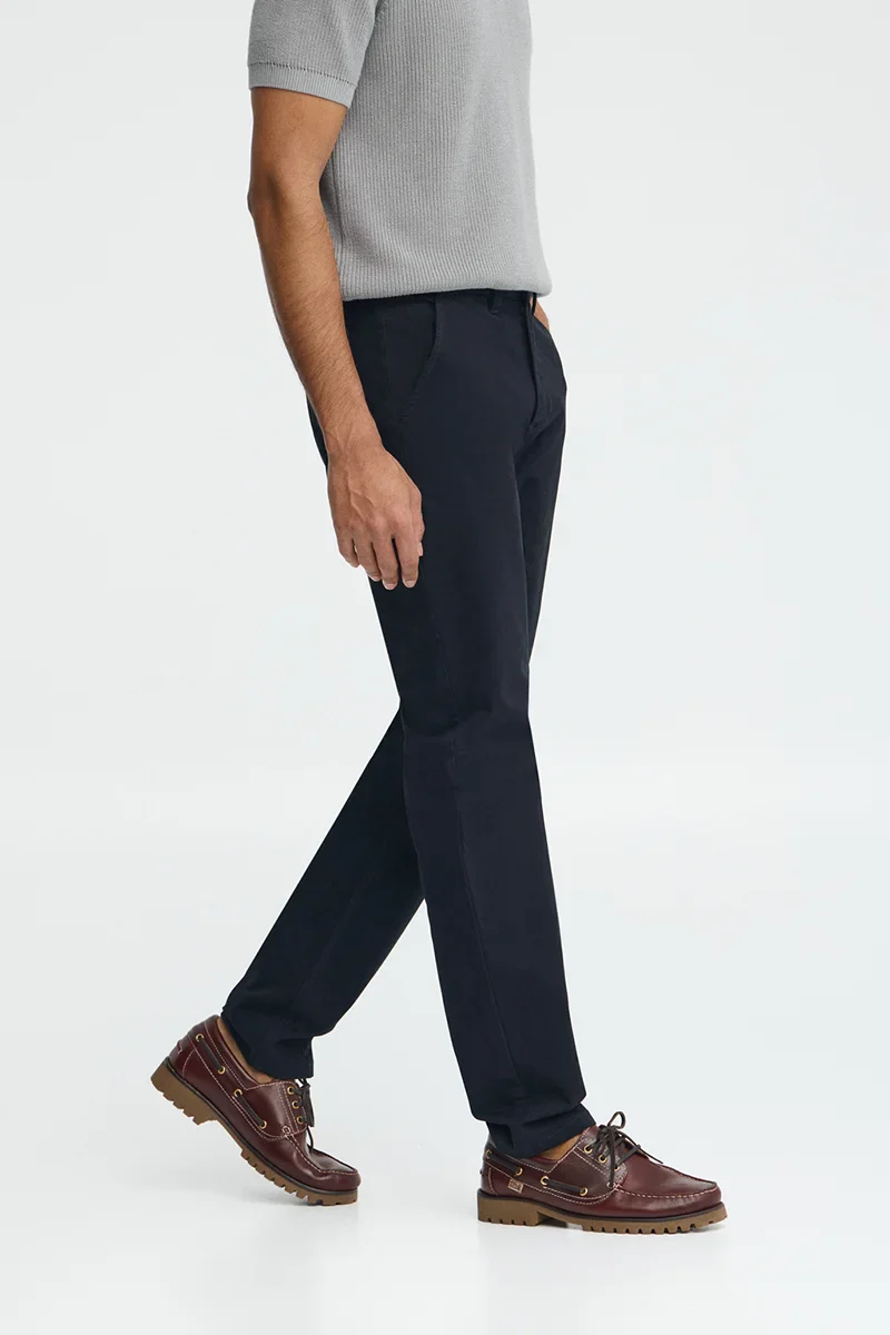 Navy-blue slim-fit chinos with Polo Club logo - Image 3