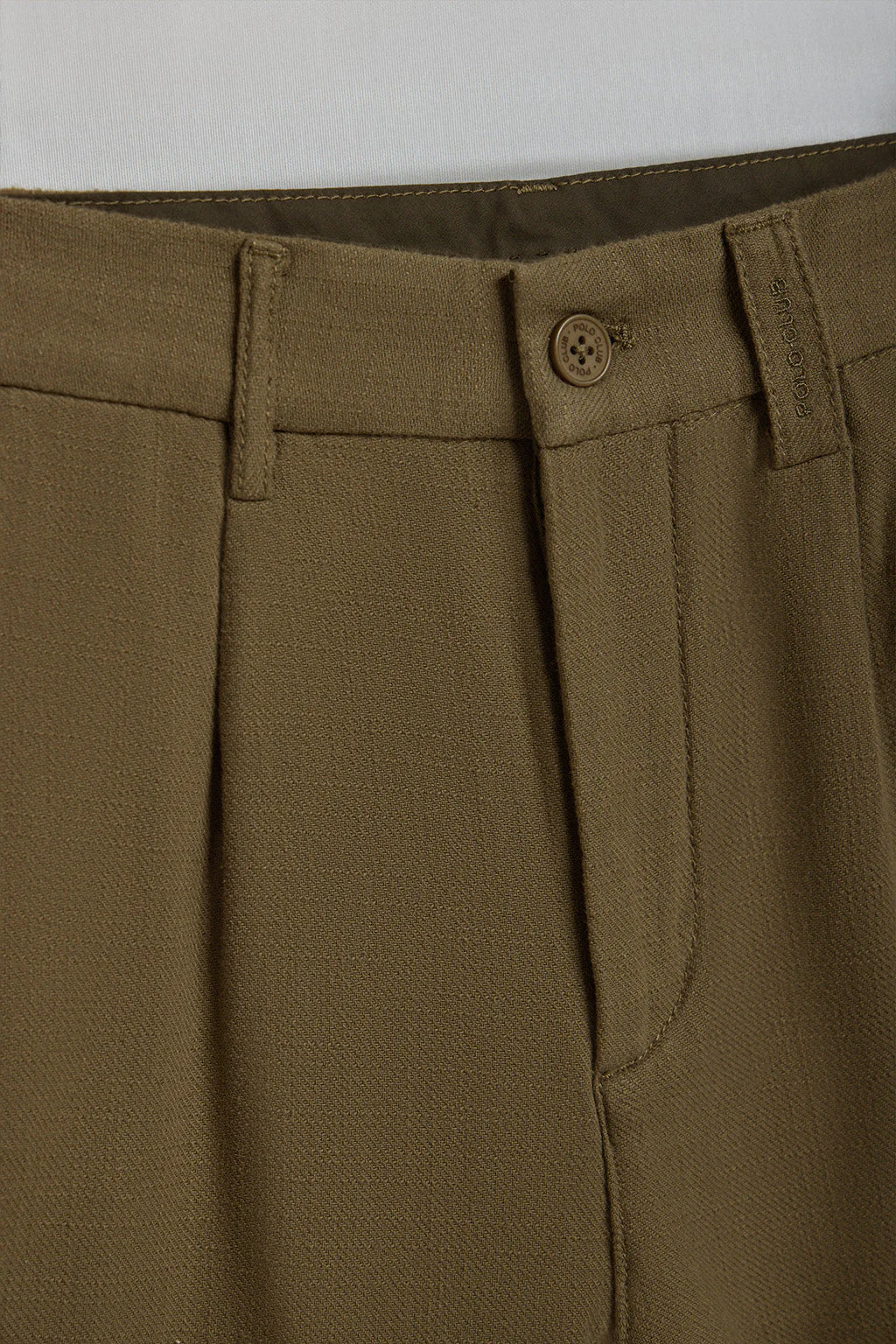 Khaki trousers in linen and cotton with embroidered Polo Club details - Image 6