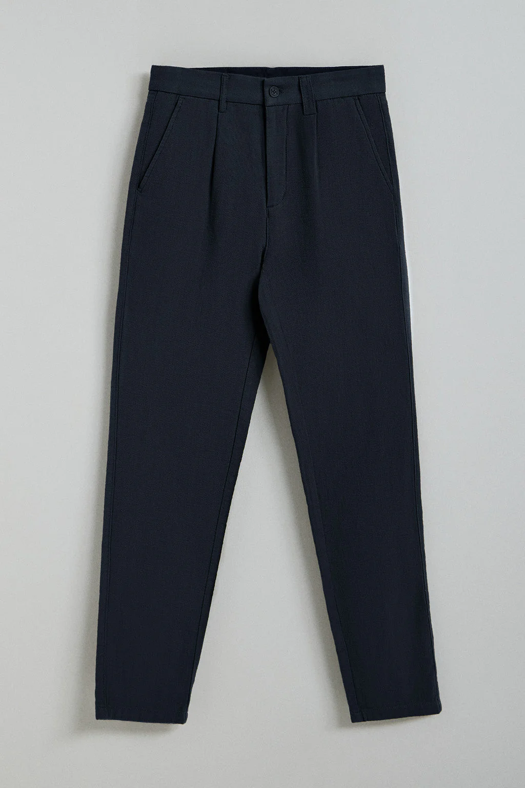 Navy-blue trousers in linen and cotton with embroidered Polo Club details - Image 5
