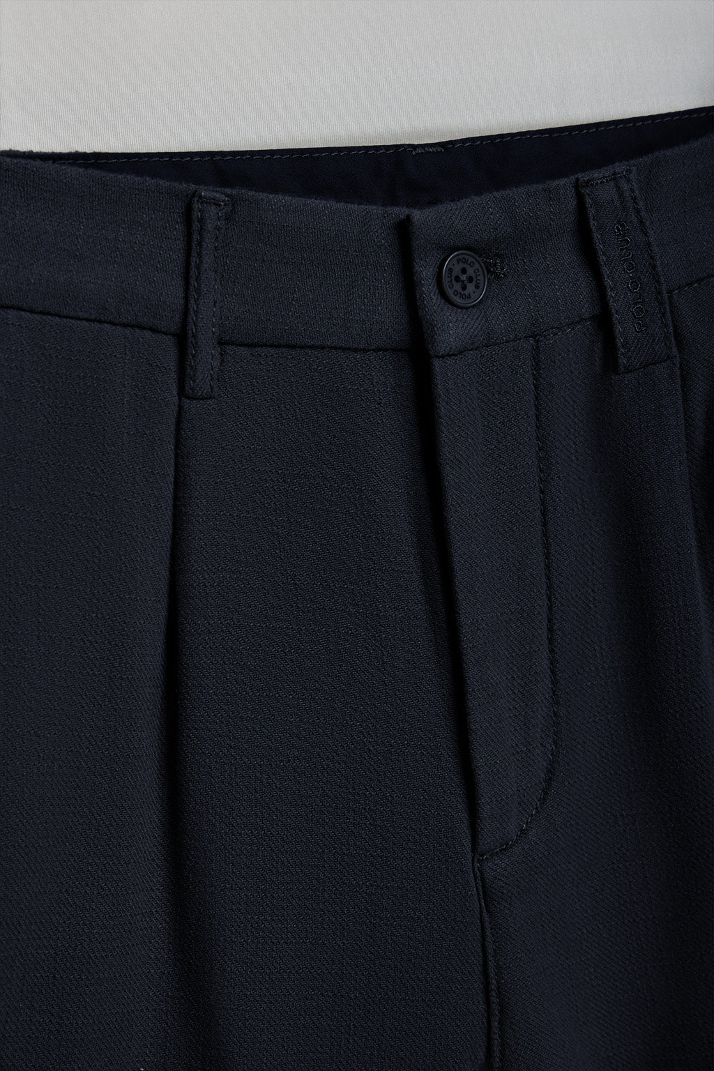 Navy-blue trousers in linen and cotton with embroidered Polo Club details - Image 6