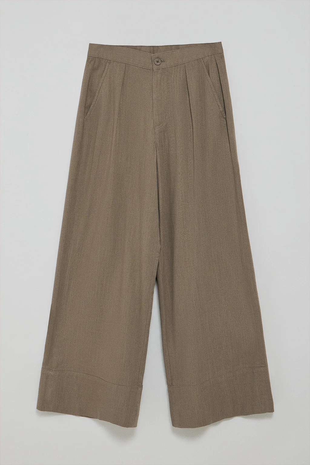 Taupe trousers Deia in cotton and linen with Polo Club details - Image 6
