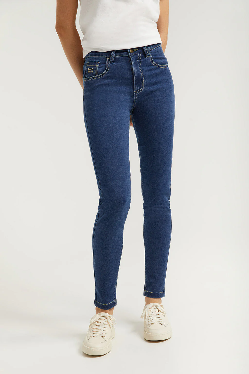 Slim-fit jeans with Polo Club embroidered detail for women - Image 2