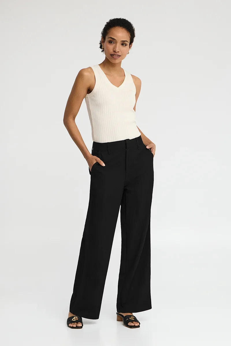 Black straight-fit trousers with Polo Club logo