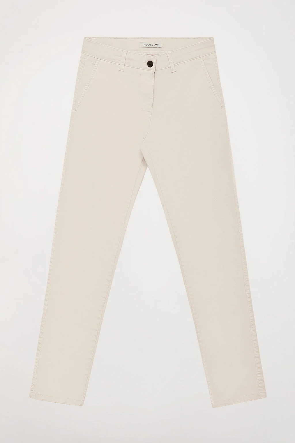 Ecru slim-fit chinos with Polo Club detail - Image 5
