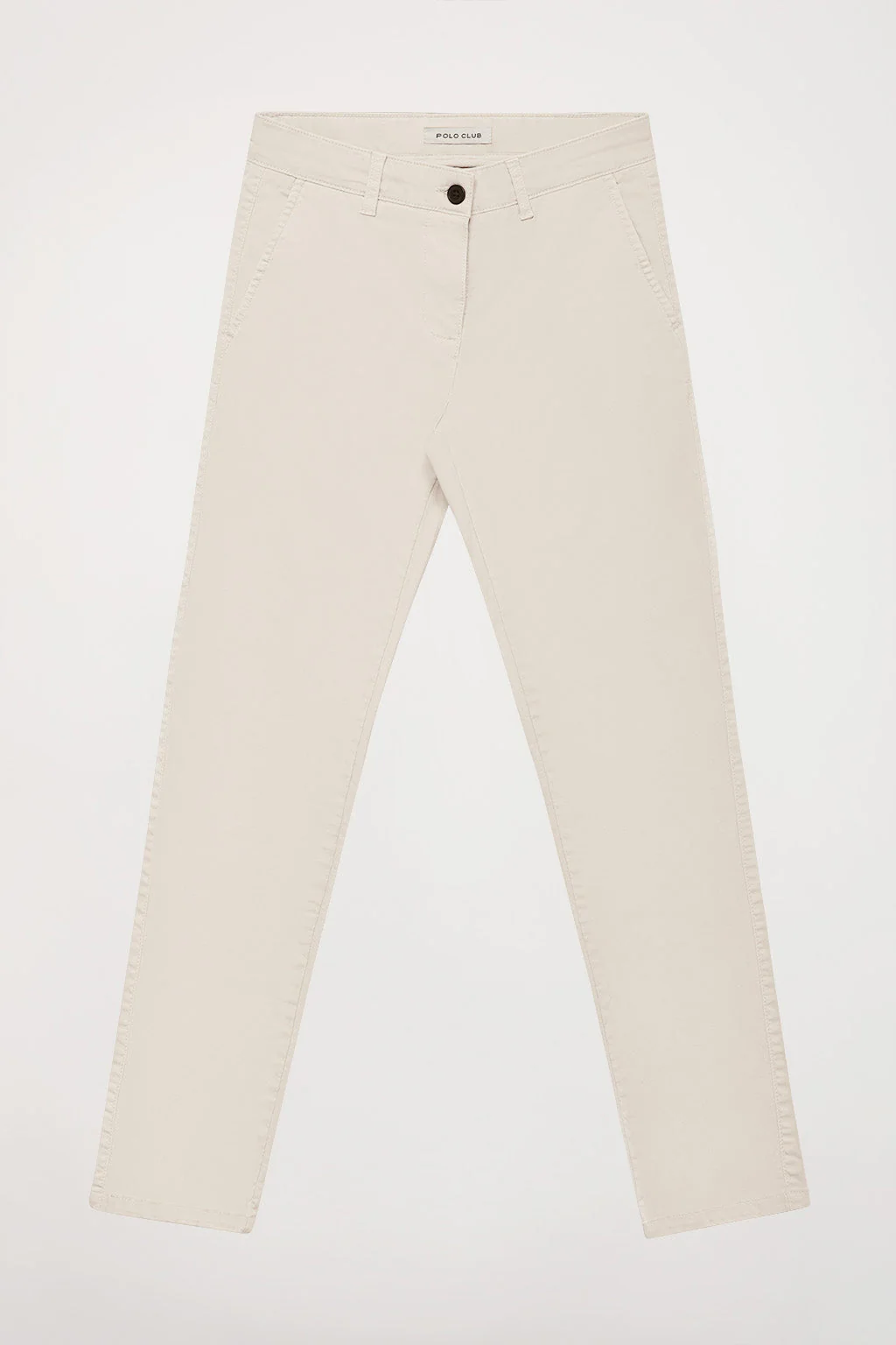 Ecru slim-fit chinos with Polo Club detail - Image 9