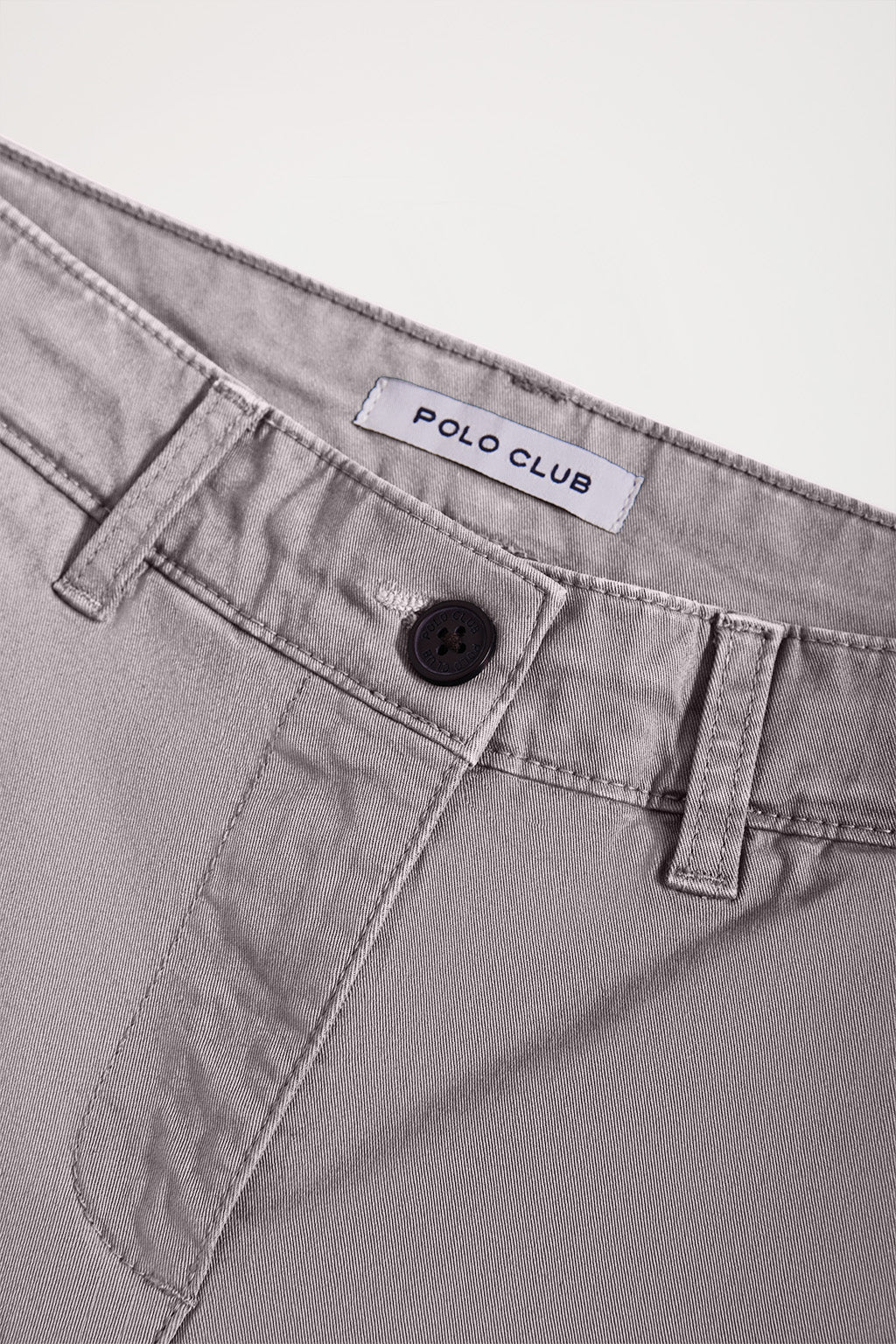 Grey slim-fit chinos with Polo Club detail - Image 6