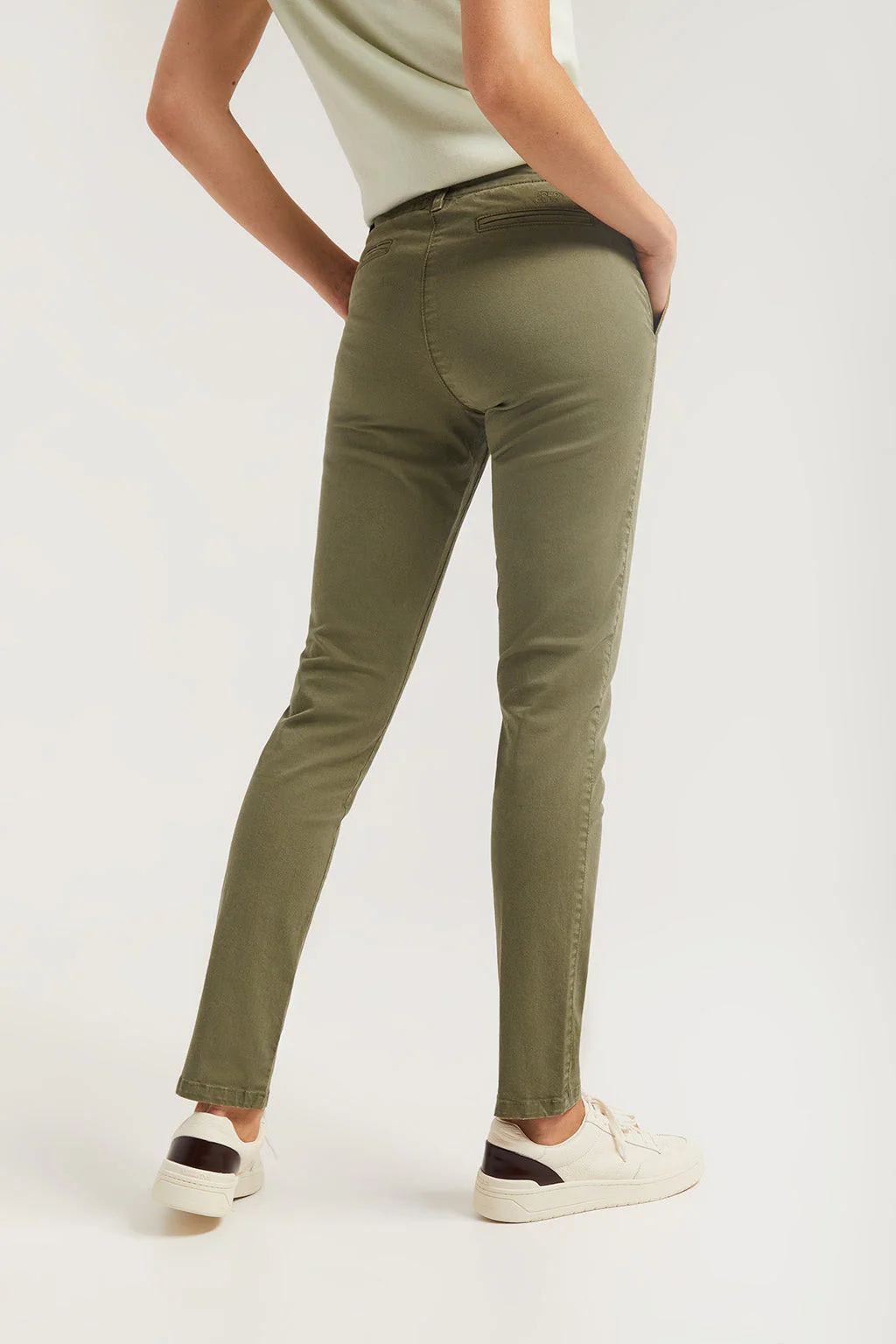 Khaki slim-fit chinos with Polo Club detail - Image 3