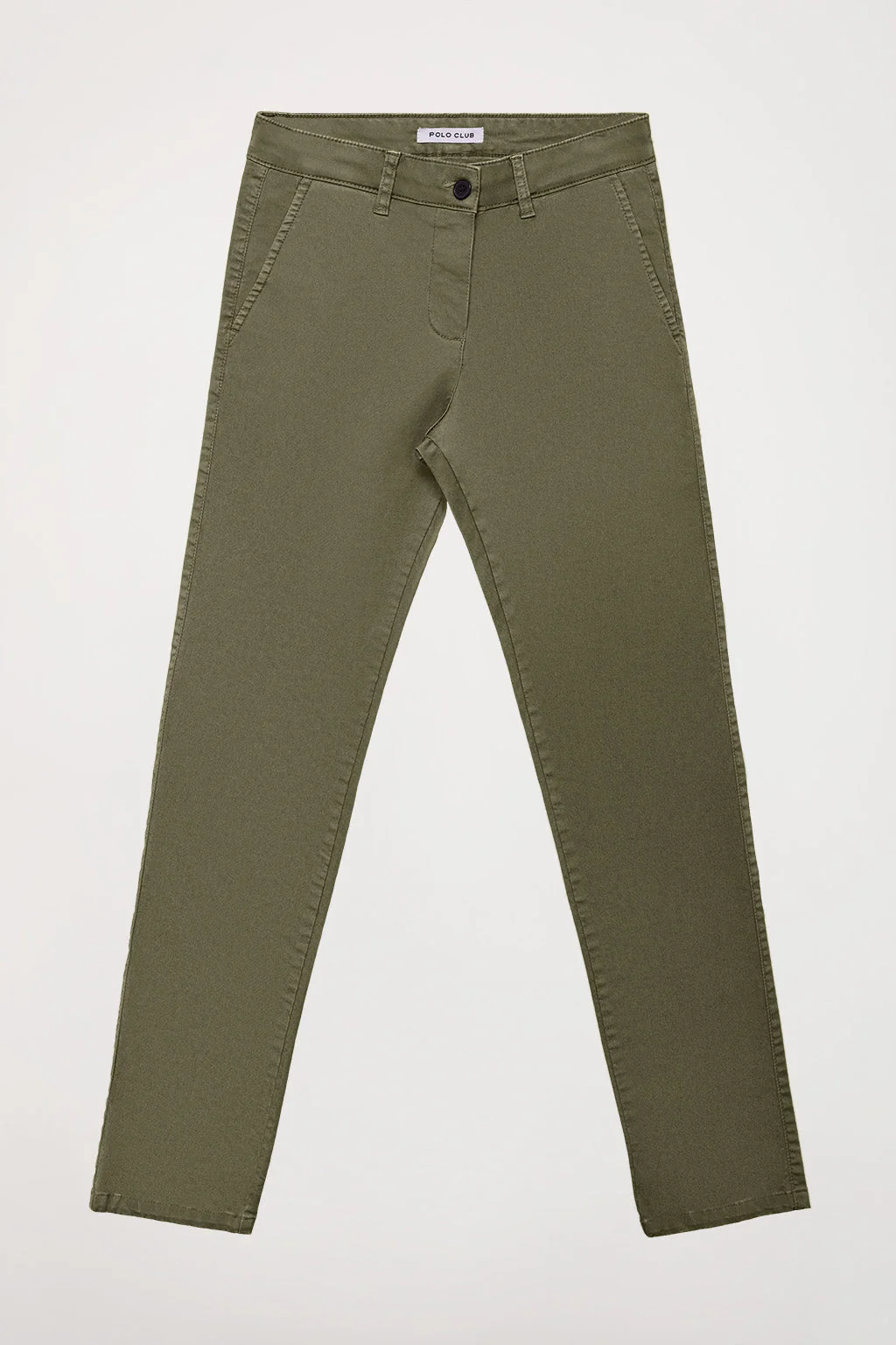 Khaki slim-fit chinos with Polo Club detail - Image 9