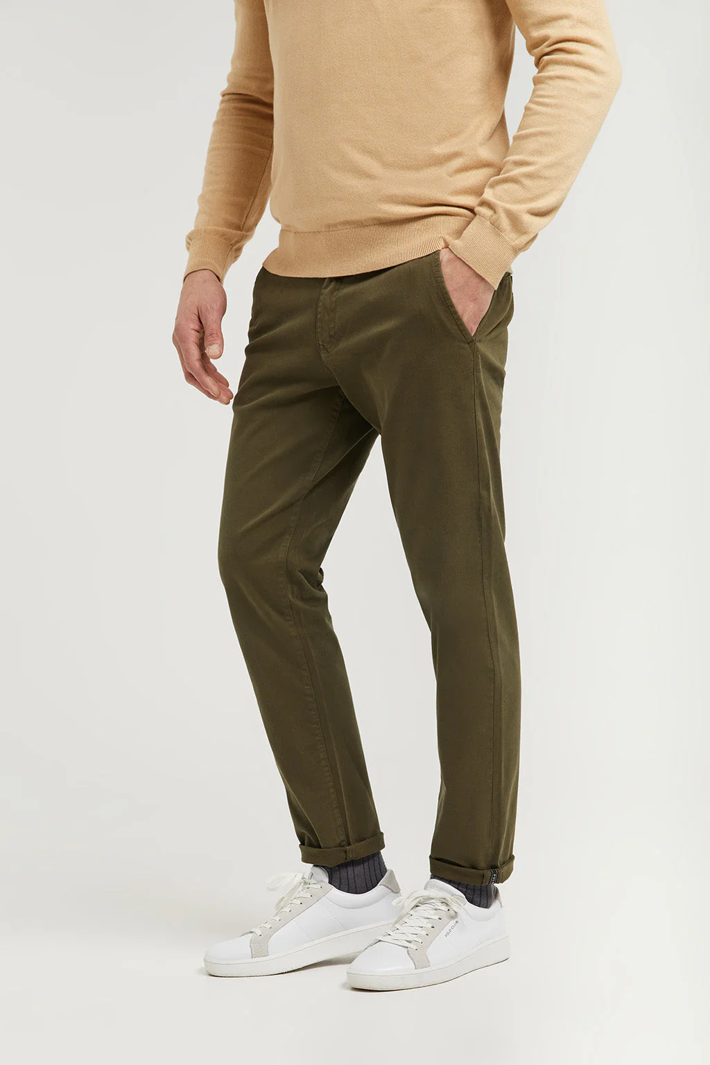 Dark-green stretch-cotton chinos with Polo Club details - Image 2