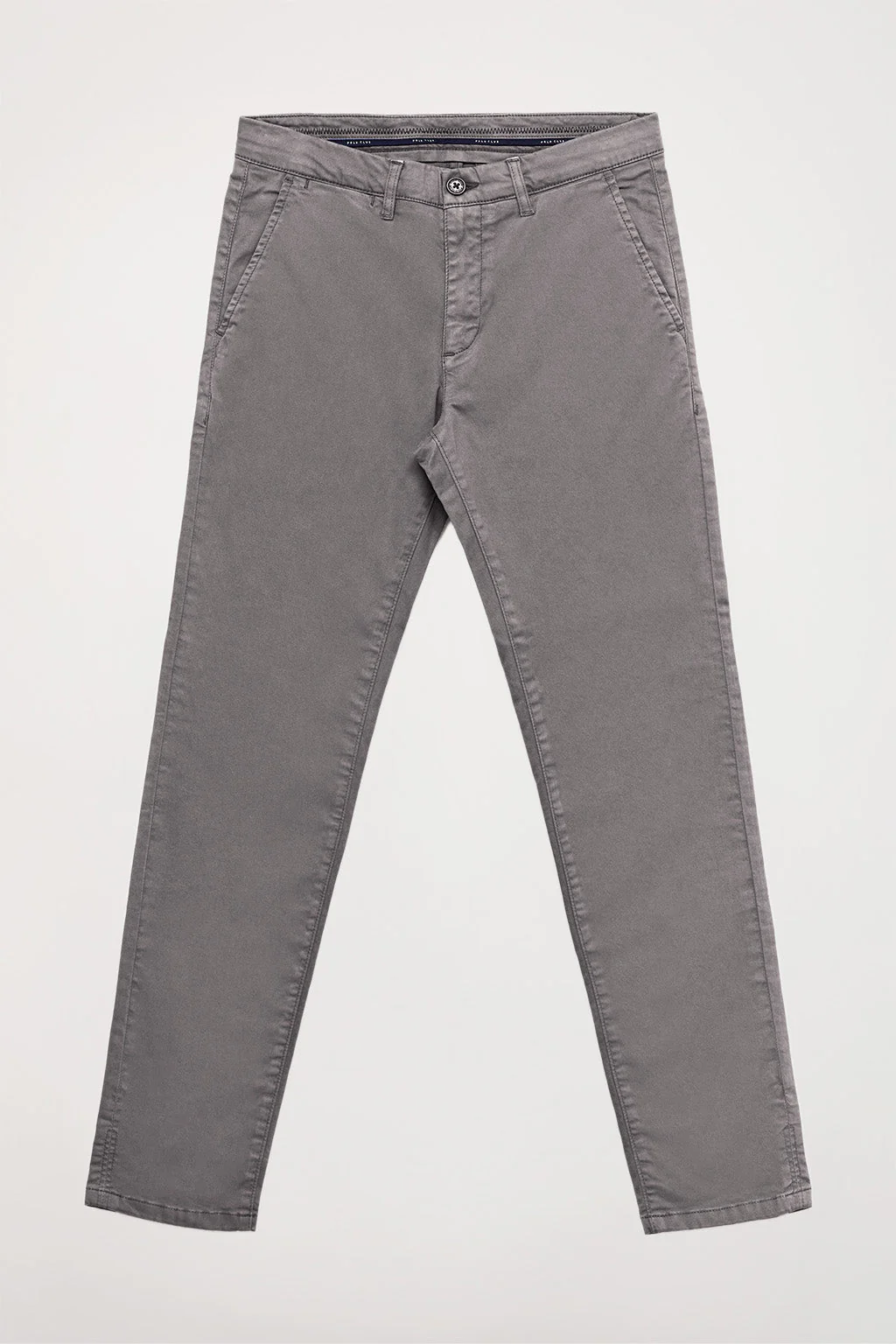 Grey stretch-cotton chinos with Polo Club details - Image 7