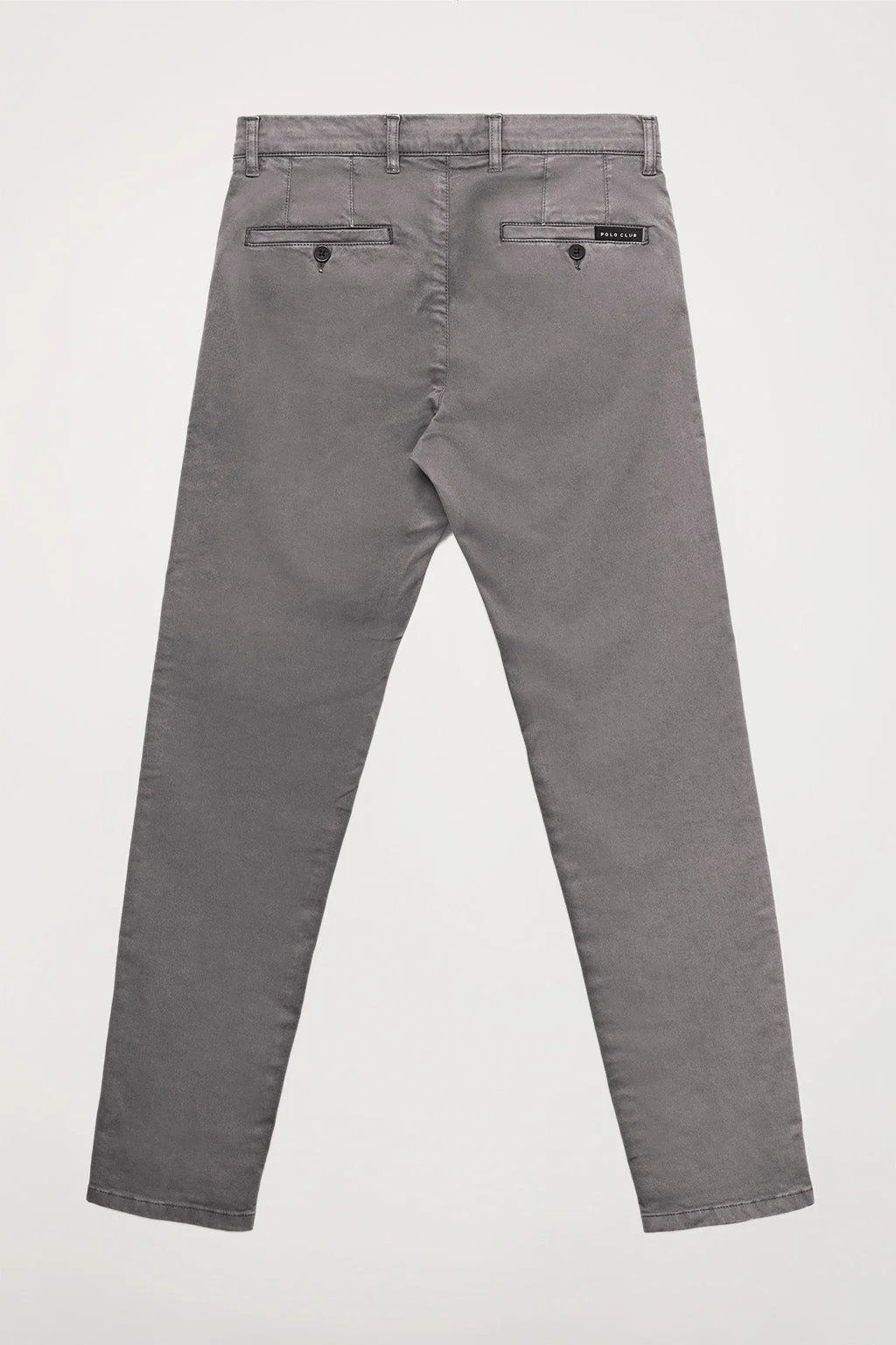 Grey stretch-cotton chinos with Polo Club details - Image 8