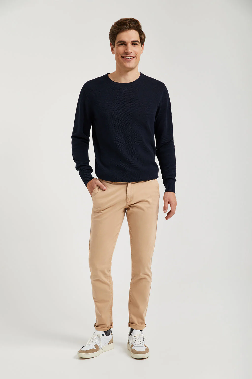 Sandy stretch-cotton chinos with Polo Club details