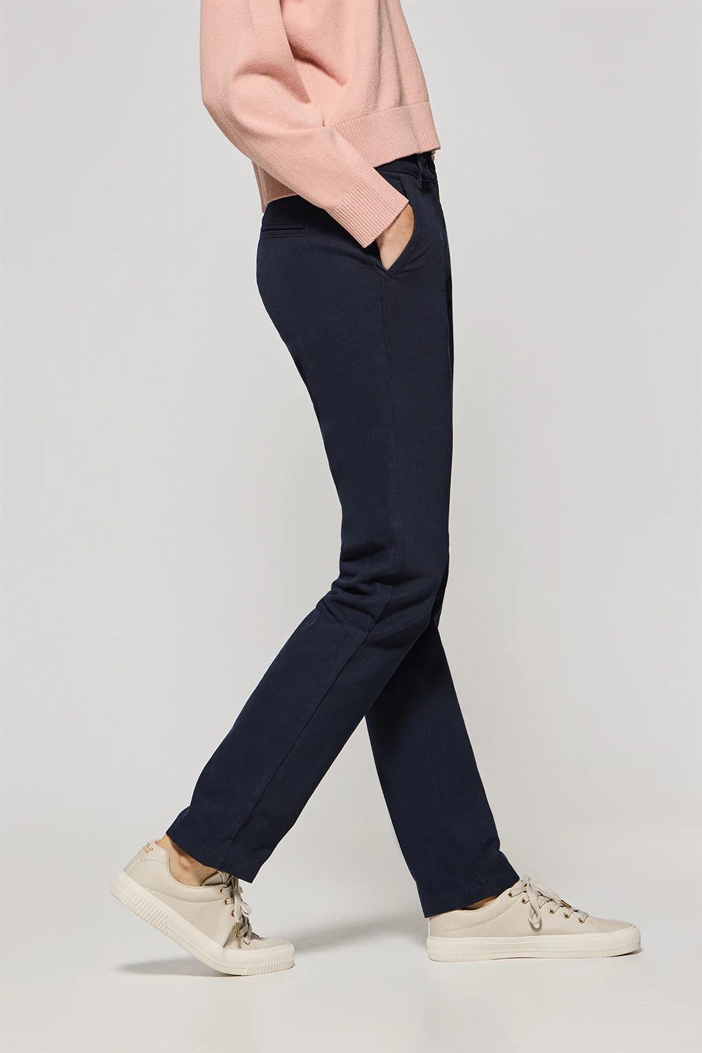 Navy-blue chinos May with minimal Polo Club pocket embroidery - Image 4