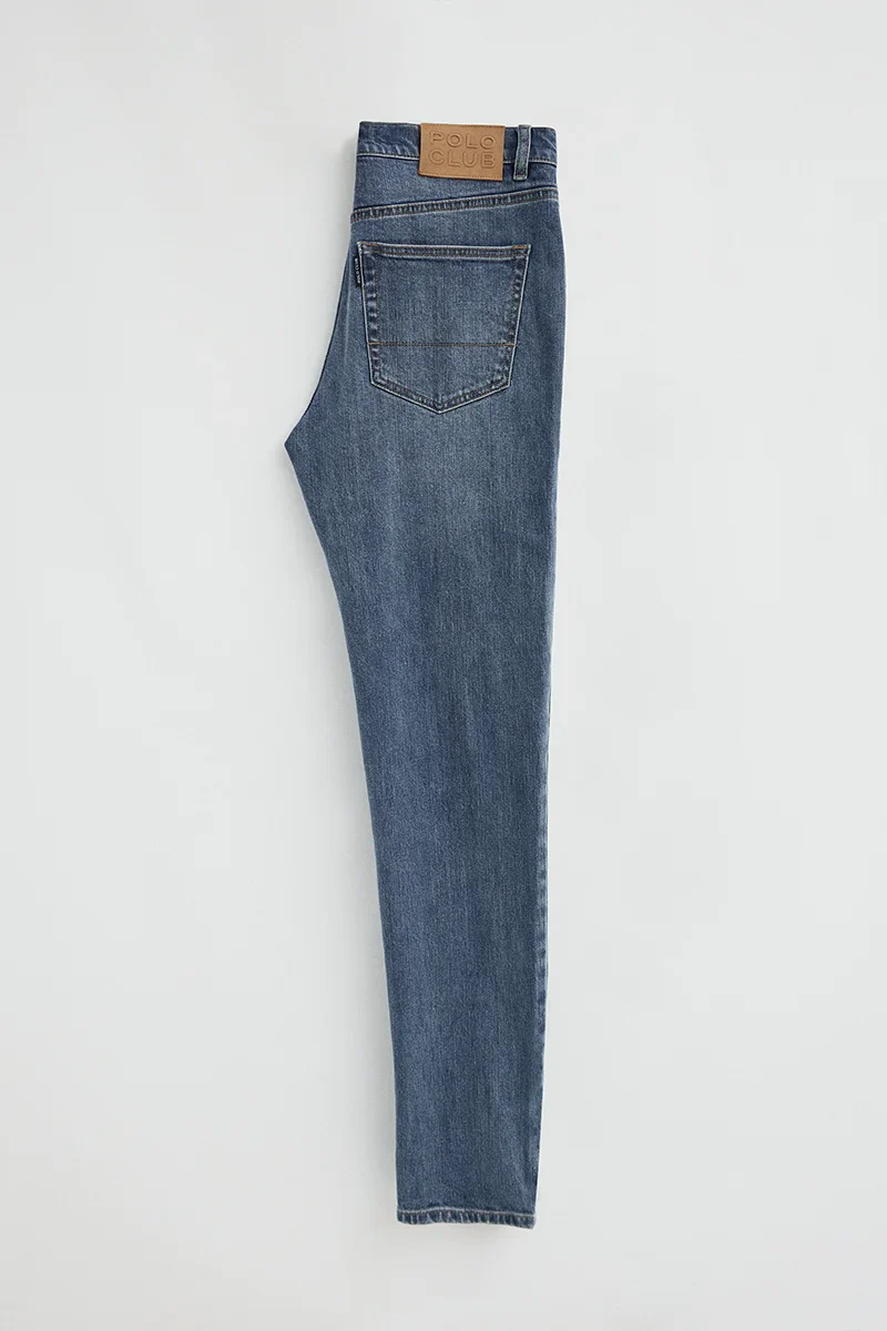 Mid-blue slim-fit jeans with Polo Club logo - Image 10