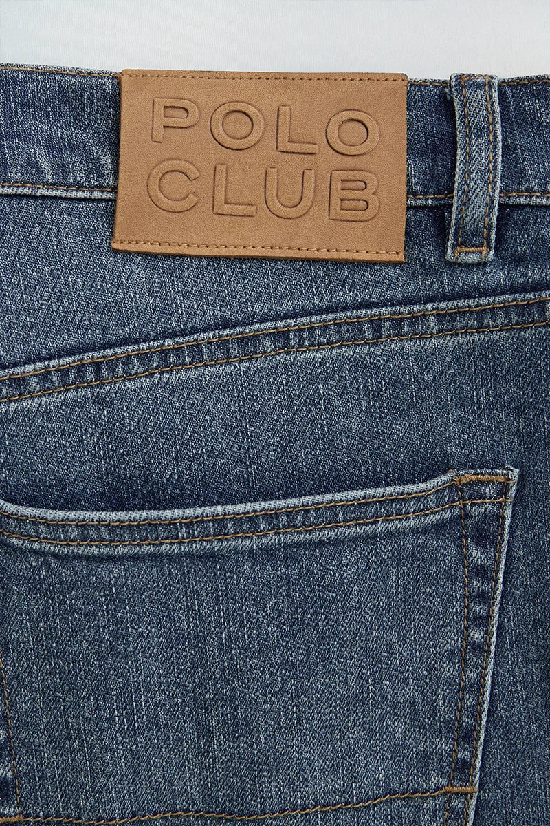 Mid-blue slim-fit jeans with Polo Club logo - Image 9