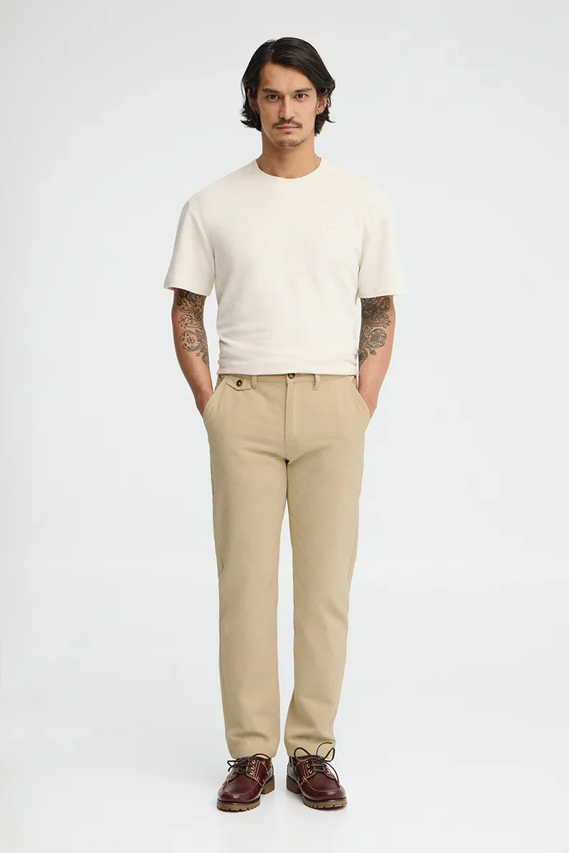 Beige regular-fit chinos with Polo Club logo
