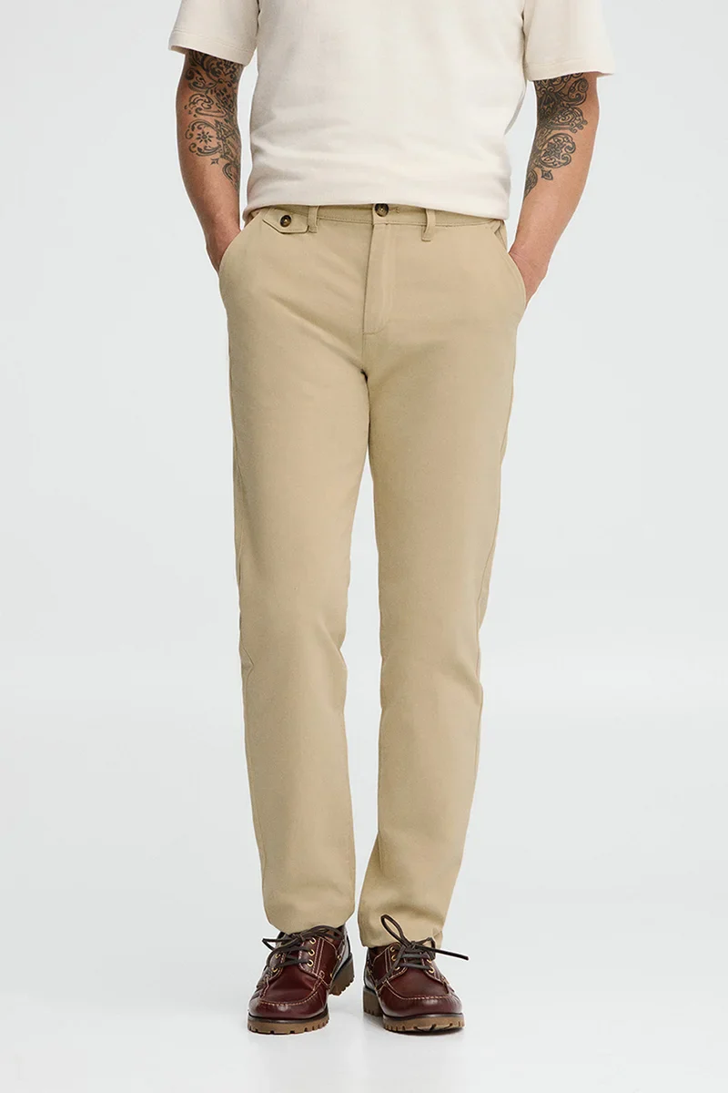 Beige regular-fit chinos with Polo Club logo - Image 2