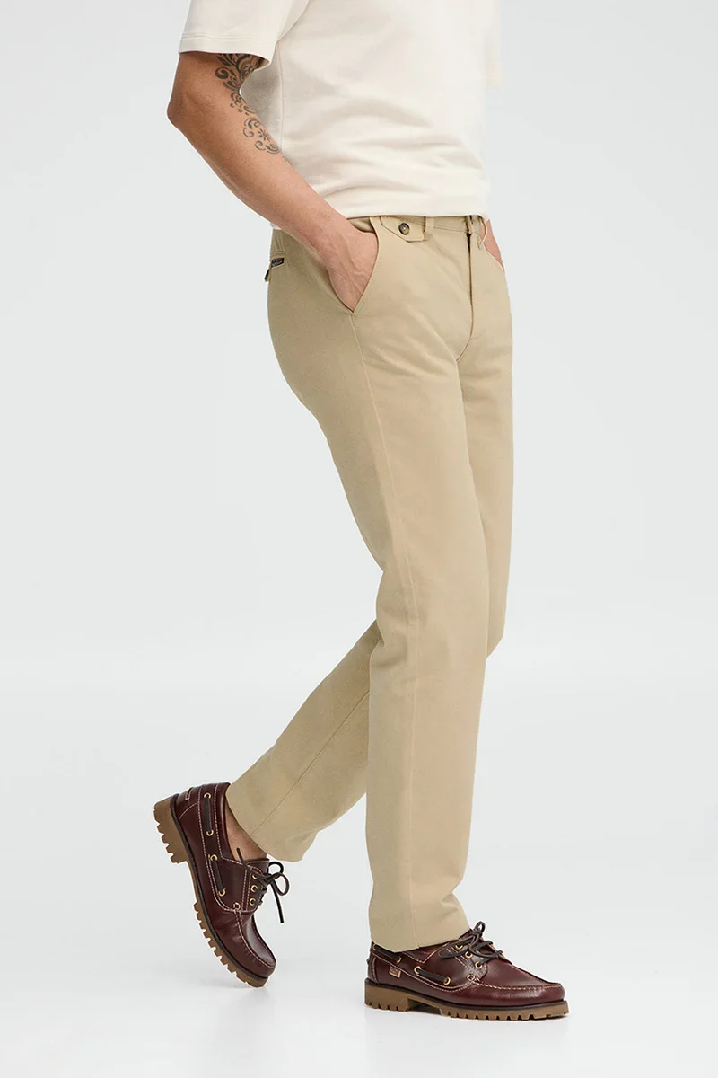 Beige regular-fit chinos with Polo Club logo - Image 3