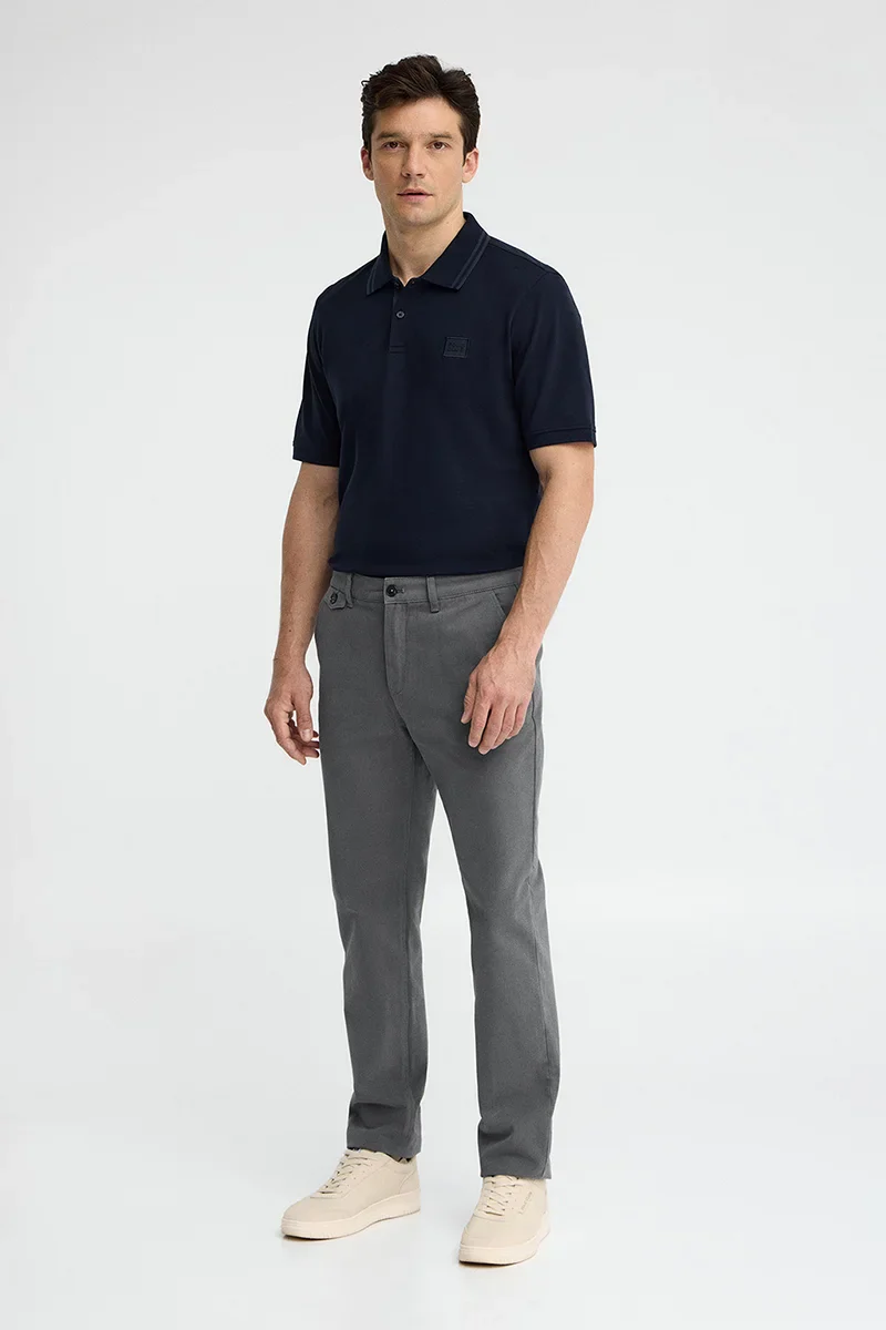 Grey regular-fit chinos with Polo Club logo