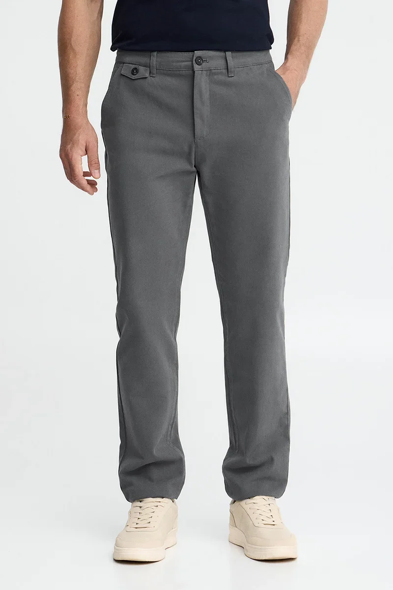 Grey regular-fit chinos with Polo Club logo - Image 2