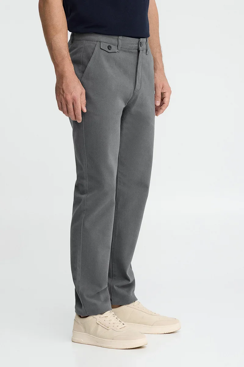 Grey regular-fit chinos with Polo Club logo - Image 3