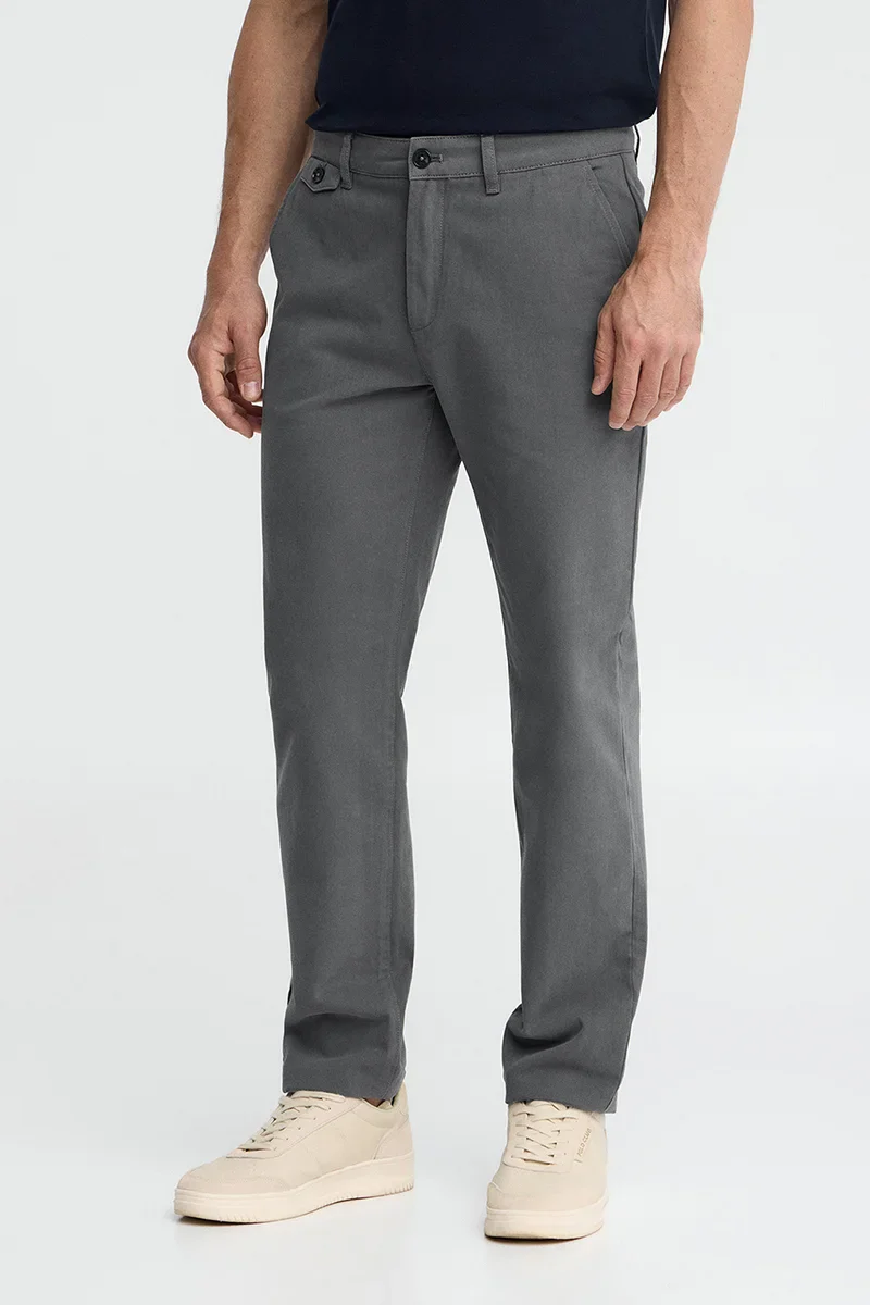 Grey regular-fit chinos with Polo Club logo - Image 4