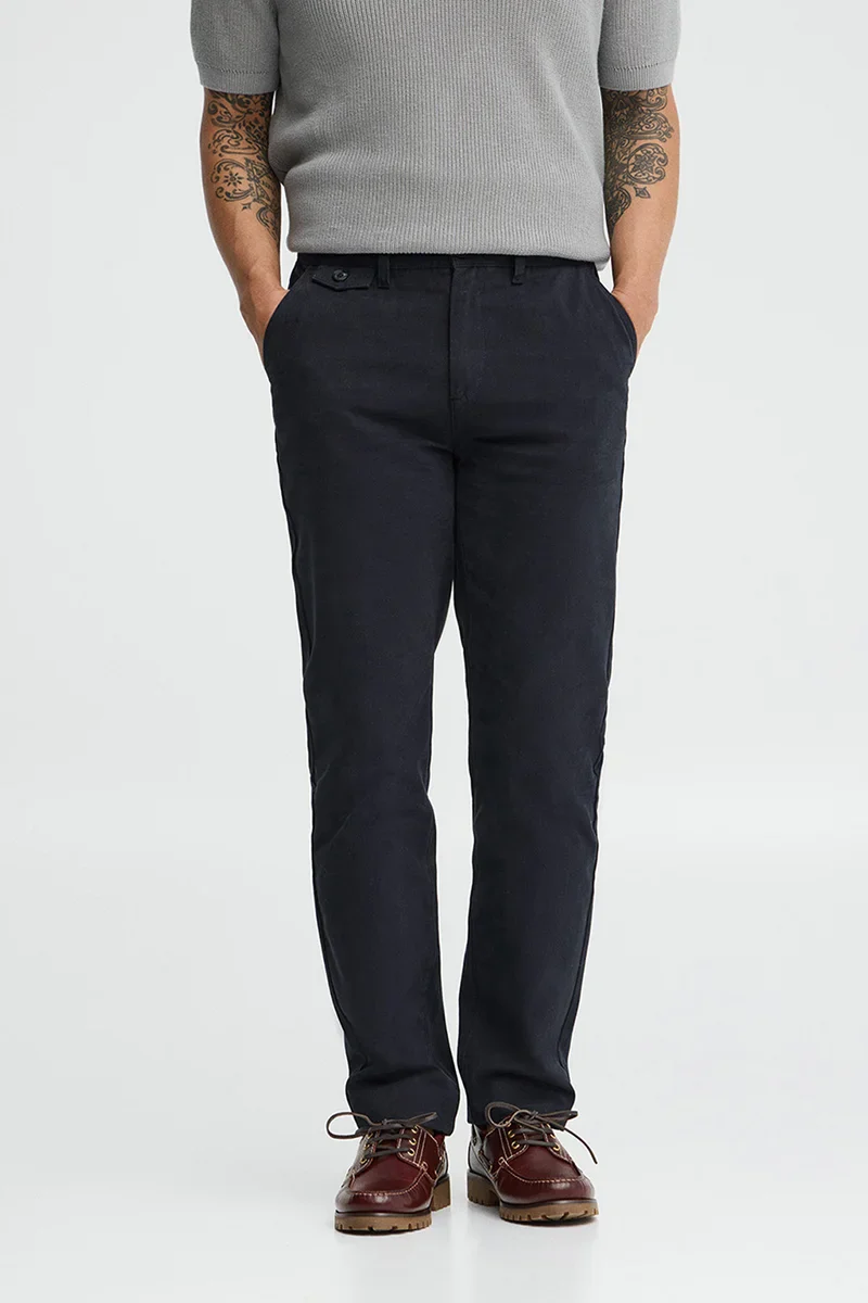 Navy-blue regular-fit chinos with Polo Club logo - Image 2
