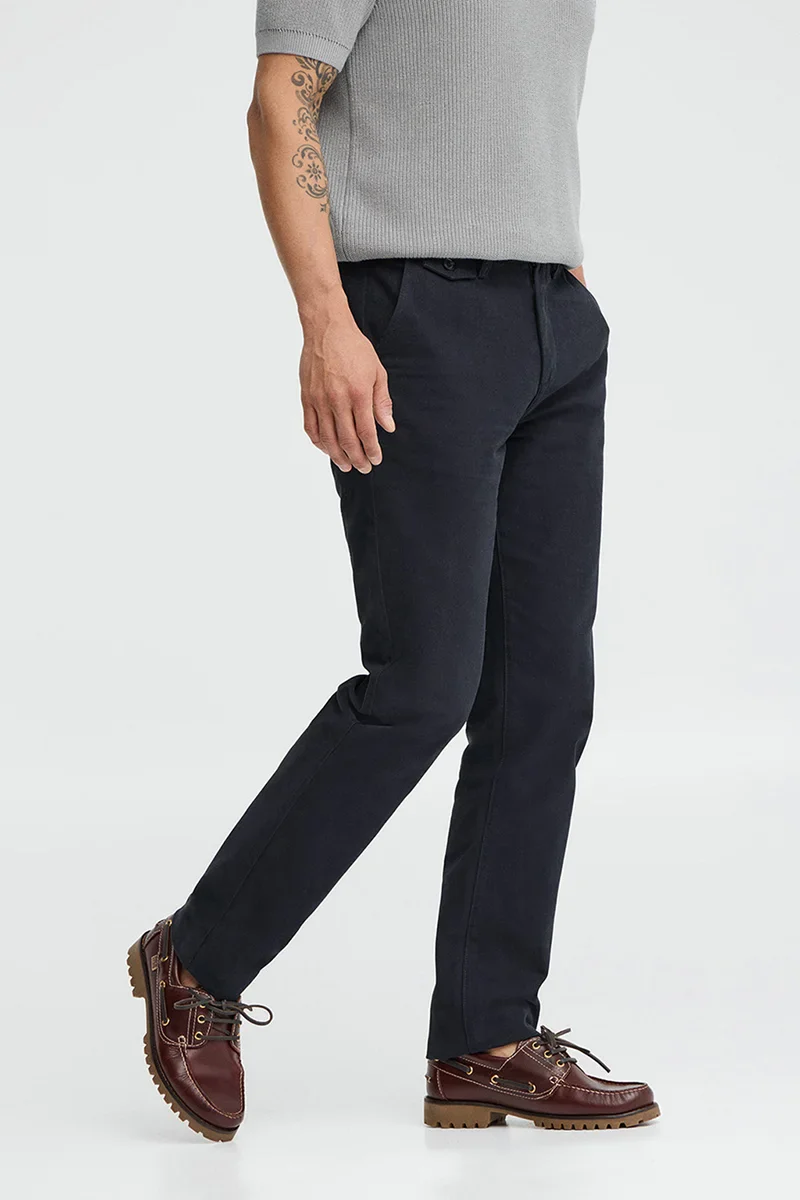 Navy-blue regular-fit chinos with Polo Club logo - Image 3