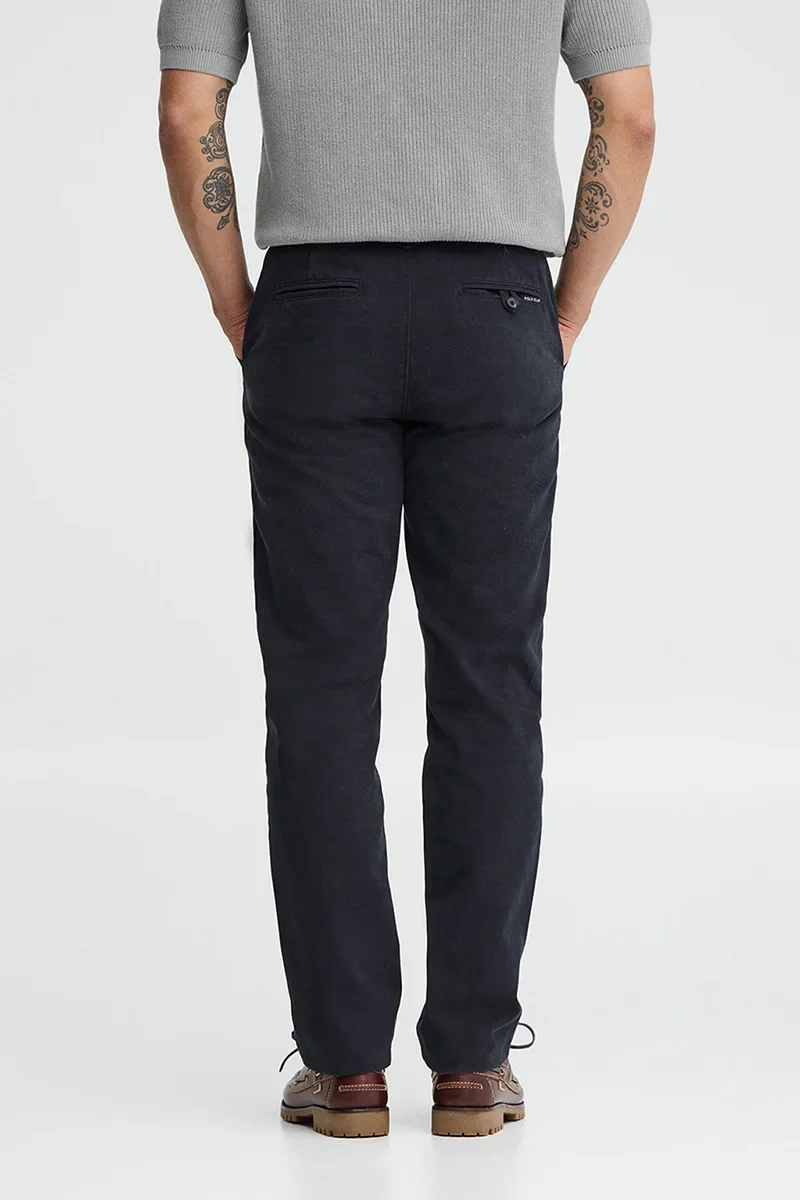 Navy-blue regular-fit chinos with Polo Club logo - Image 5