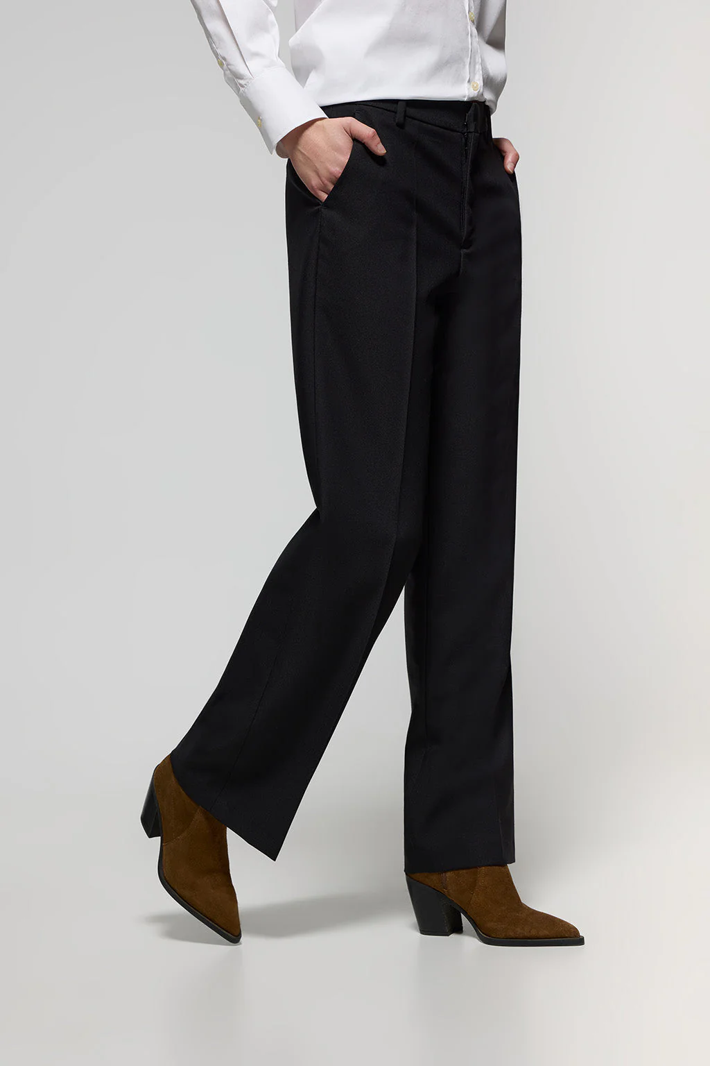Black wide suit trousers with Polo Club details - Image 3
