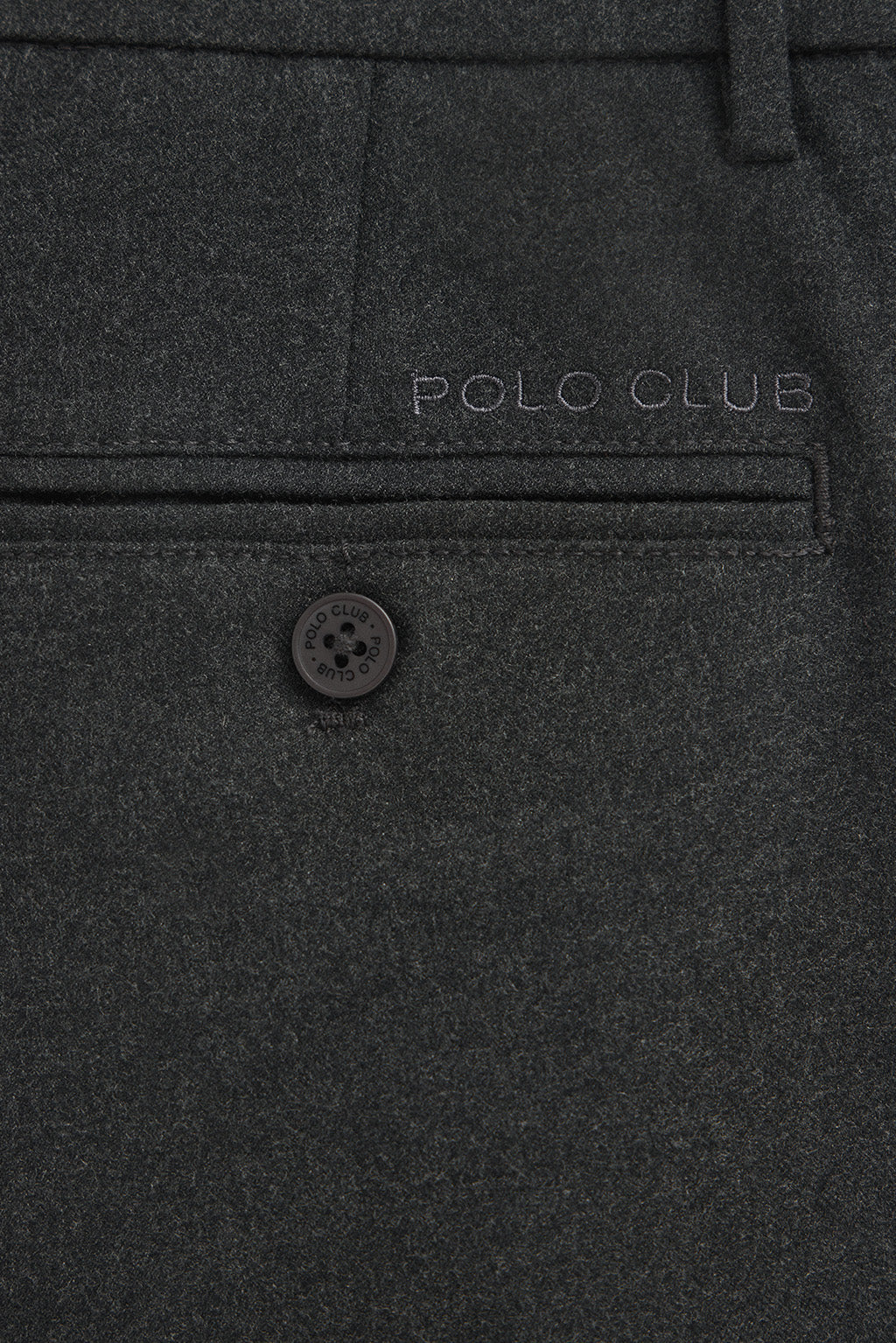 Dark-grey men’s regular-fit chinos with Polo Club details - Image 5