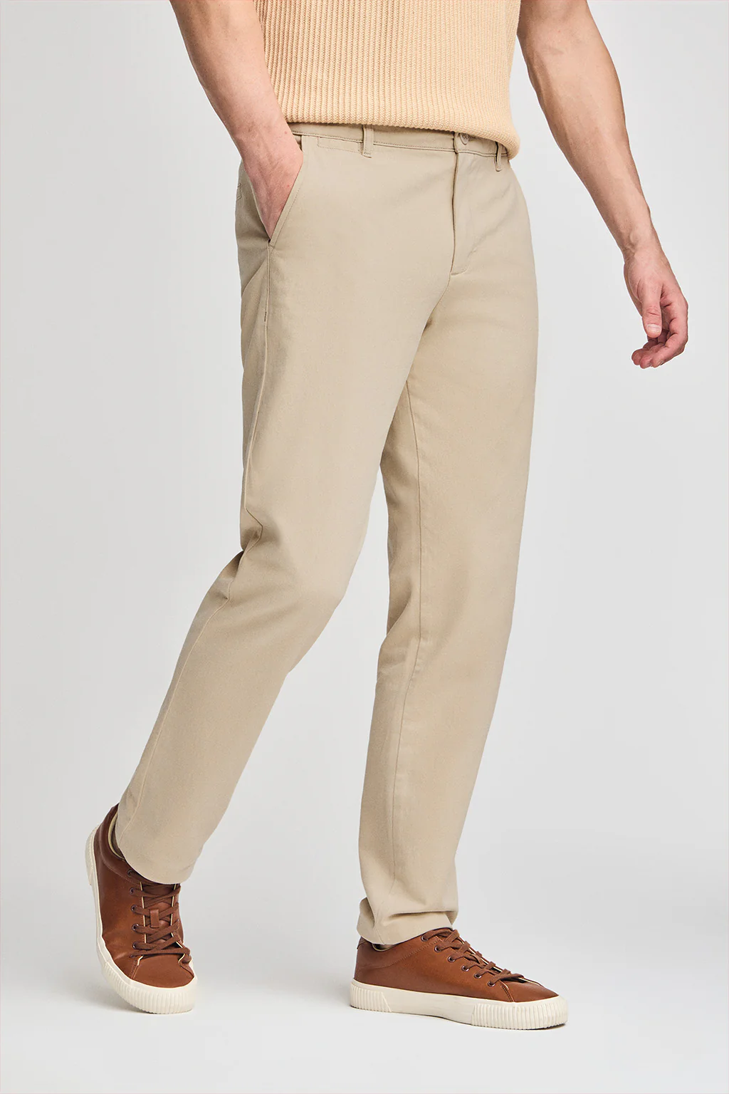 Beige chinos Vanya with Polo Club embroidery - Image 3