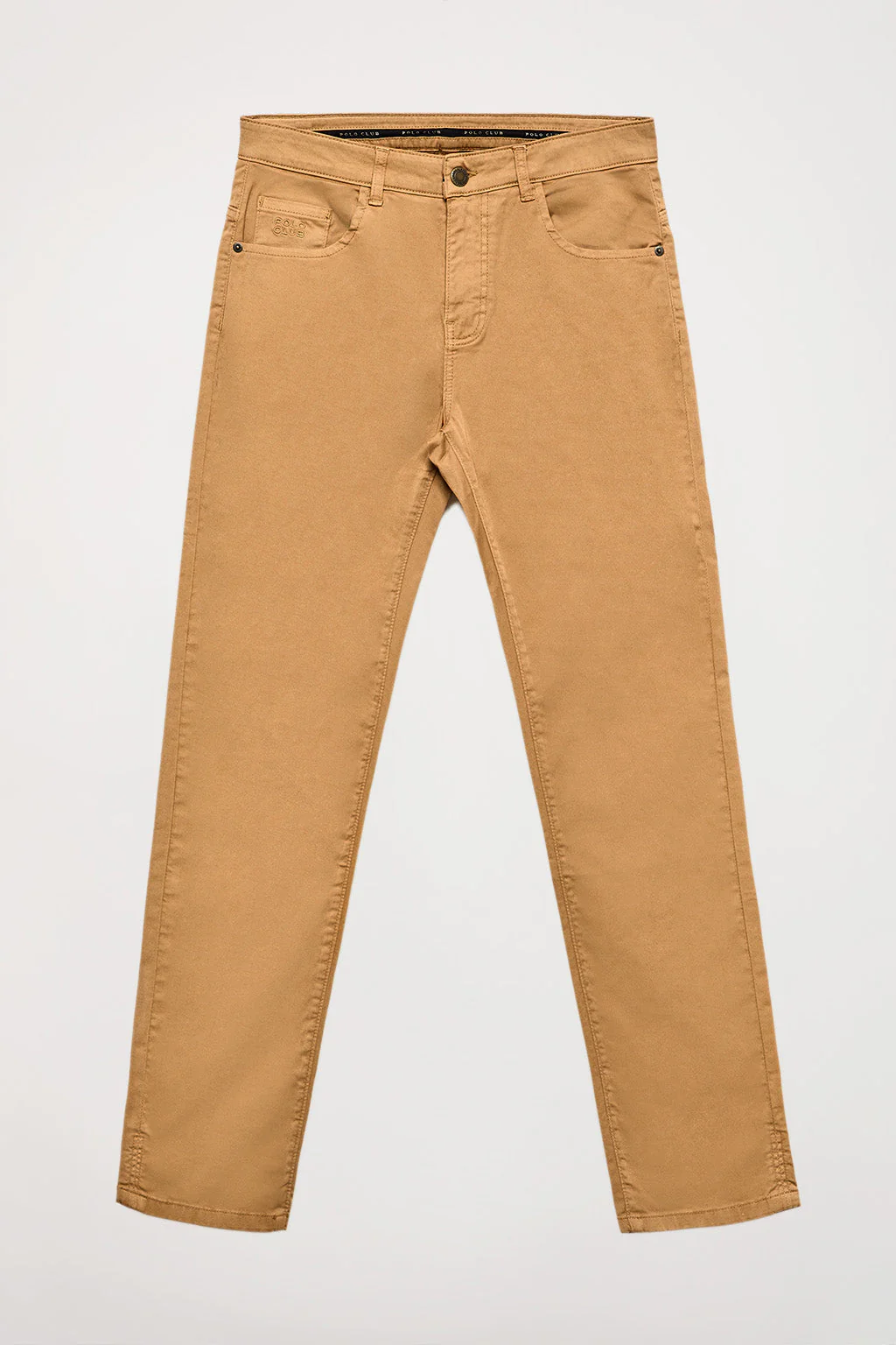 Brown trousers with five pockets and embroidered logo - Image 5