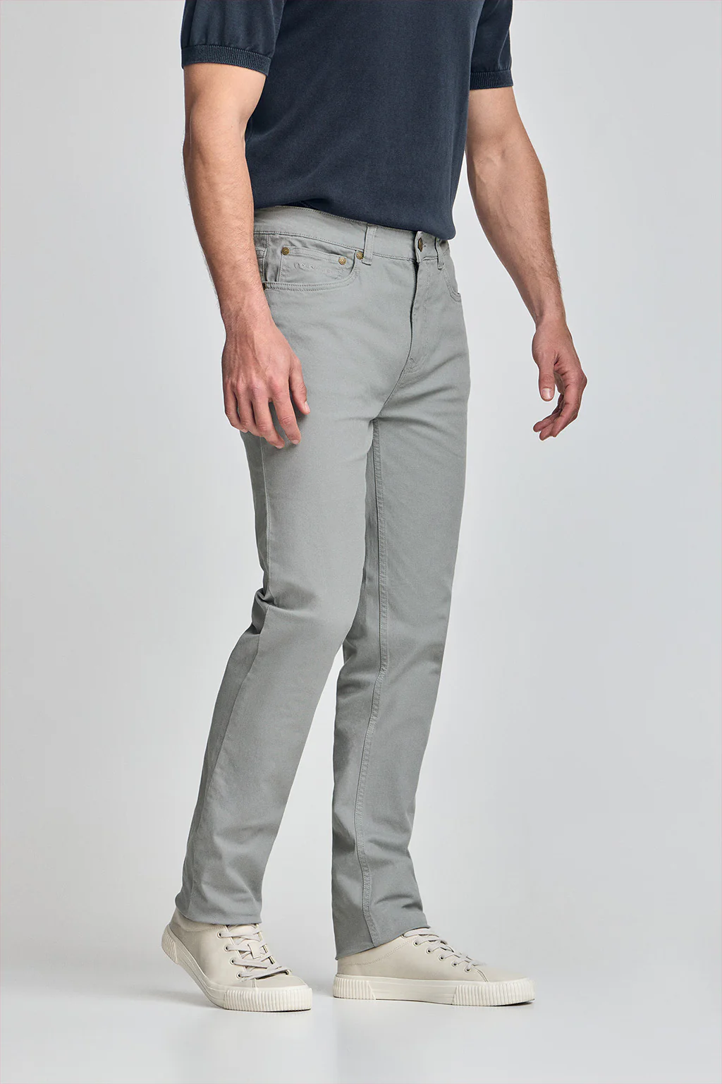 Grey slim-fit trousers Voss with five pockets - Image 3