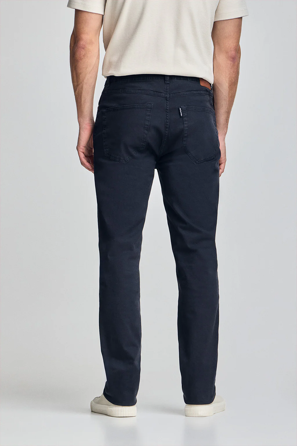 Navy-blue slim-fit trousers Voss with five pockets - Image 5