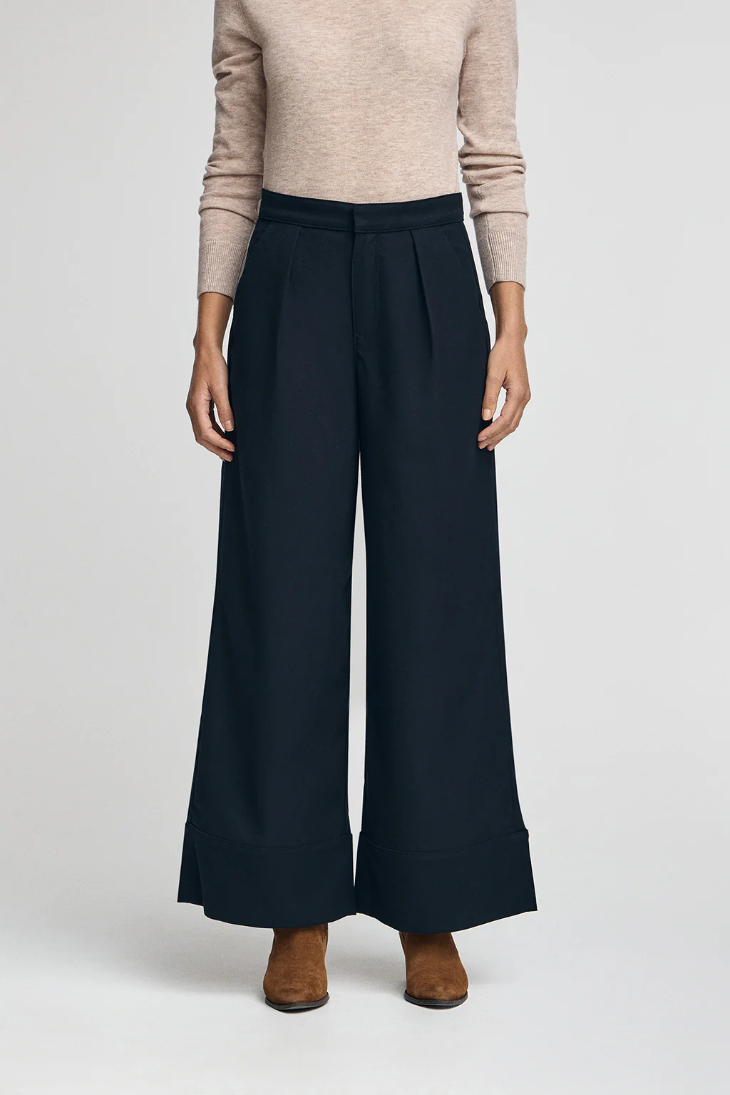 Navy-blue wide-fit trousers with Polo Club details - Image 2