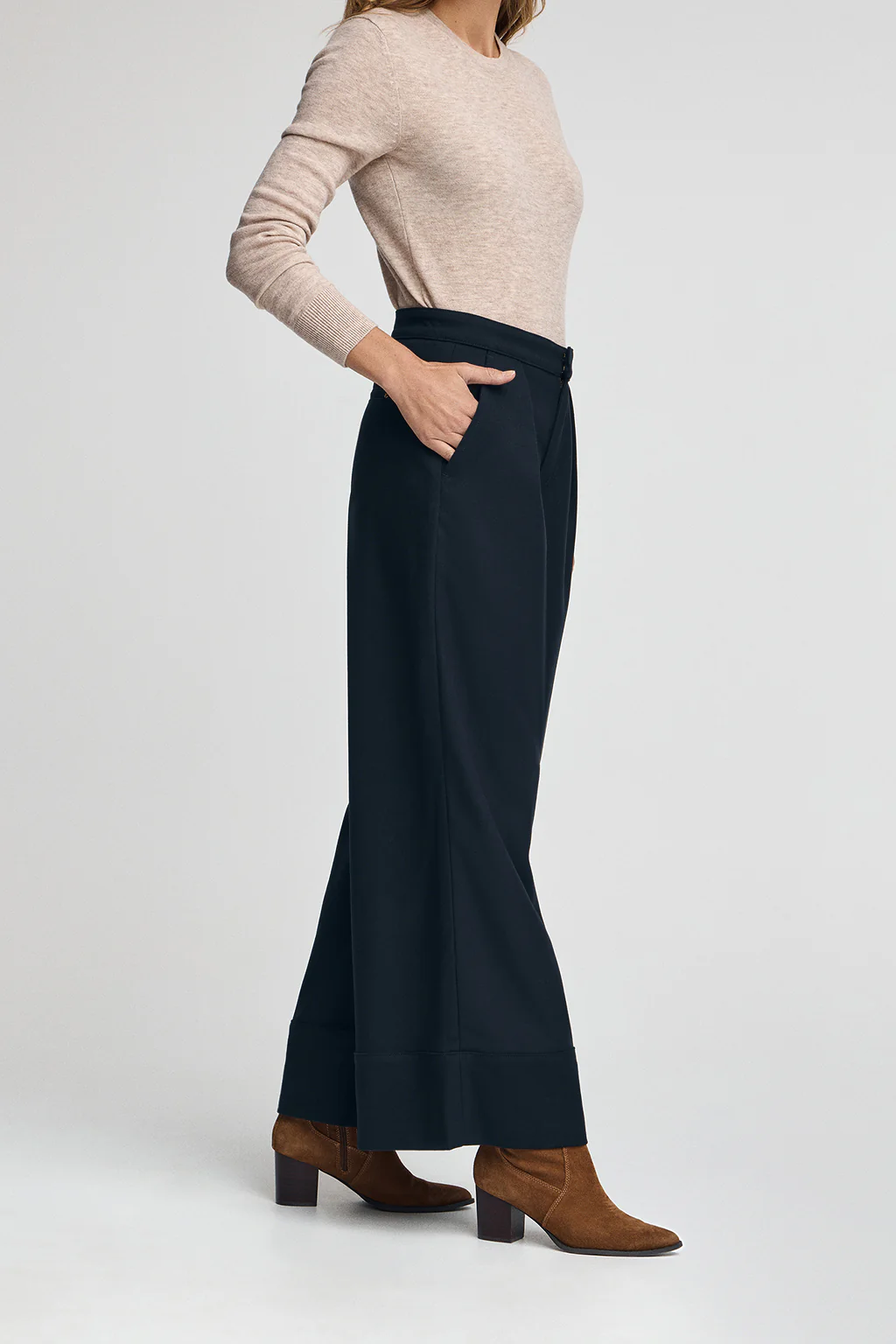 Navy-blue wide-fit trousers with Polo Club details - Image 3