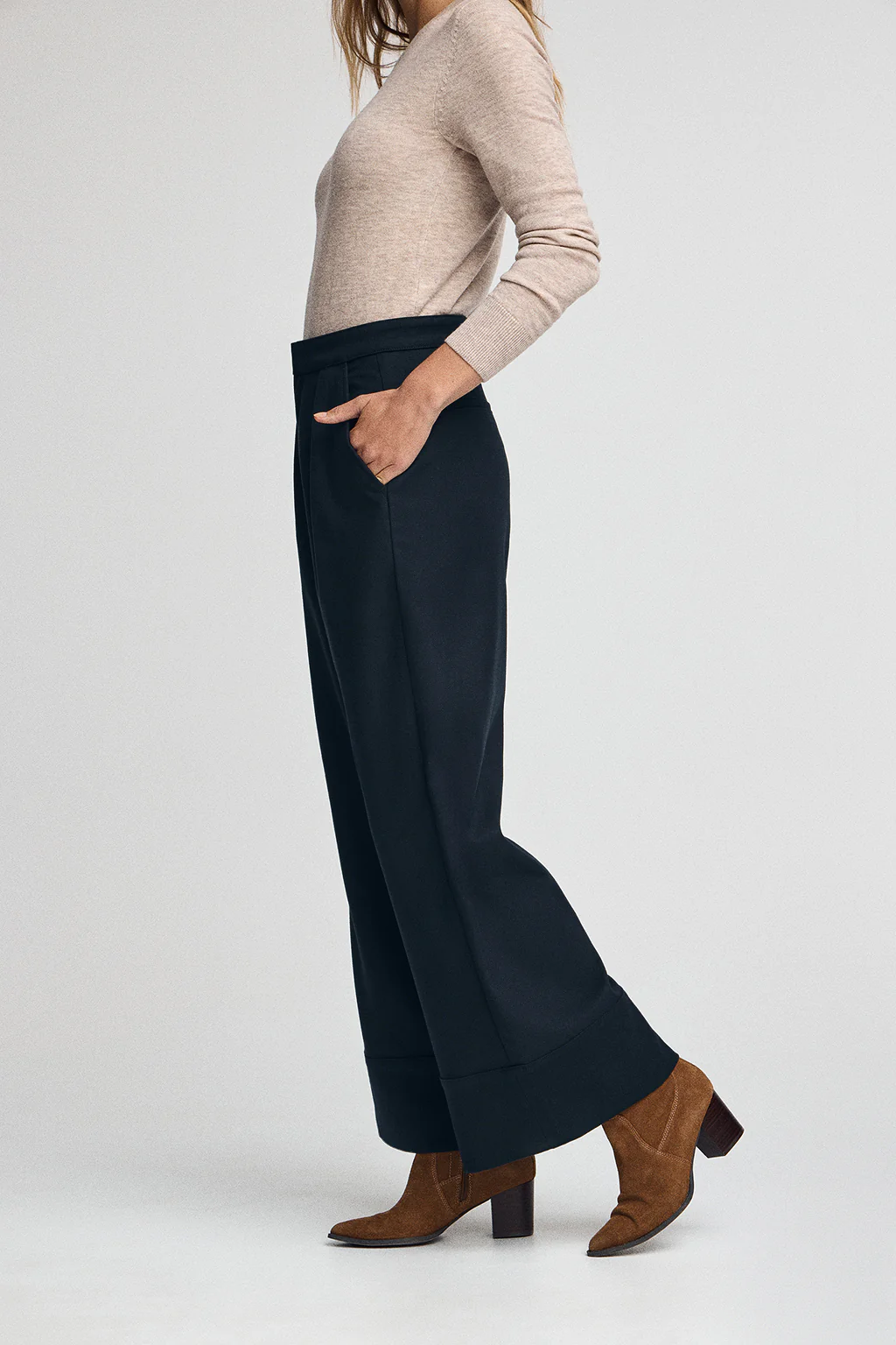 Navy-blue wide-fit trousers with Polo Club details - Image 4