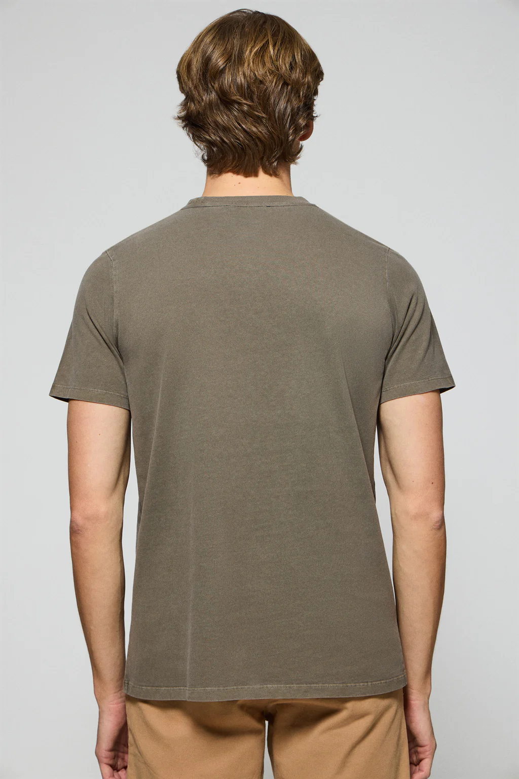 Army-green garment-dyed T-shirt Apolo with velvety Polo Club logo - Image 2