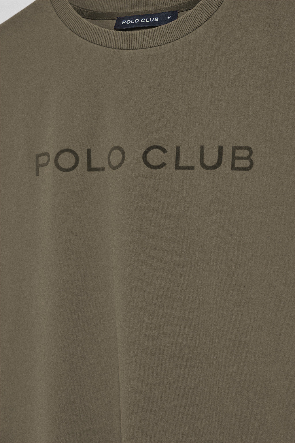 Army-green garment-dyed T-shirt Apolo with velvety Polo Club logo - Image 7